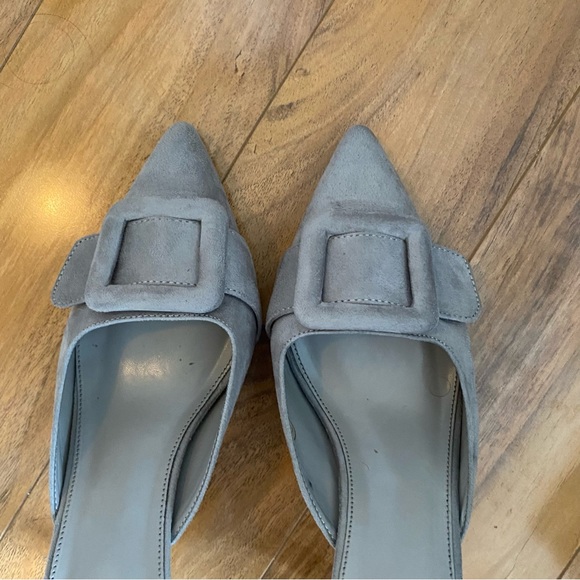 Manolo Blahnik Maysale ***inspired*** suede mules with covered buckle detail - Picture 3 of 8